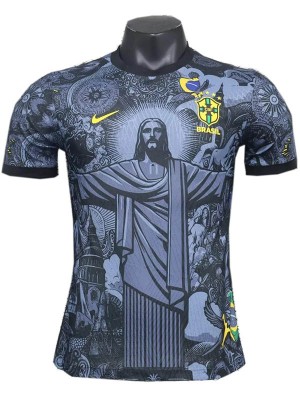 Brazil special player jersey black soccer uniform men's football kit sports top shirt 2024-2025